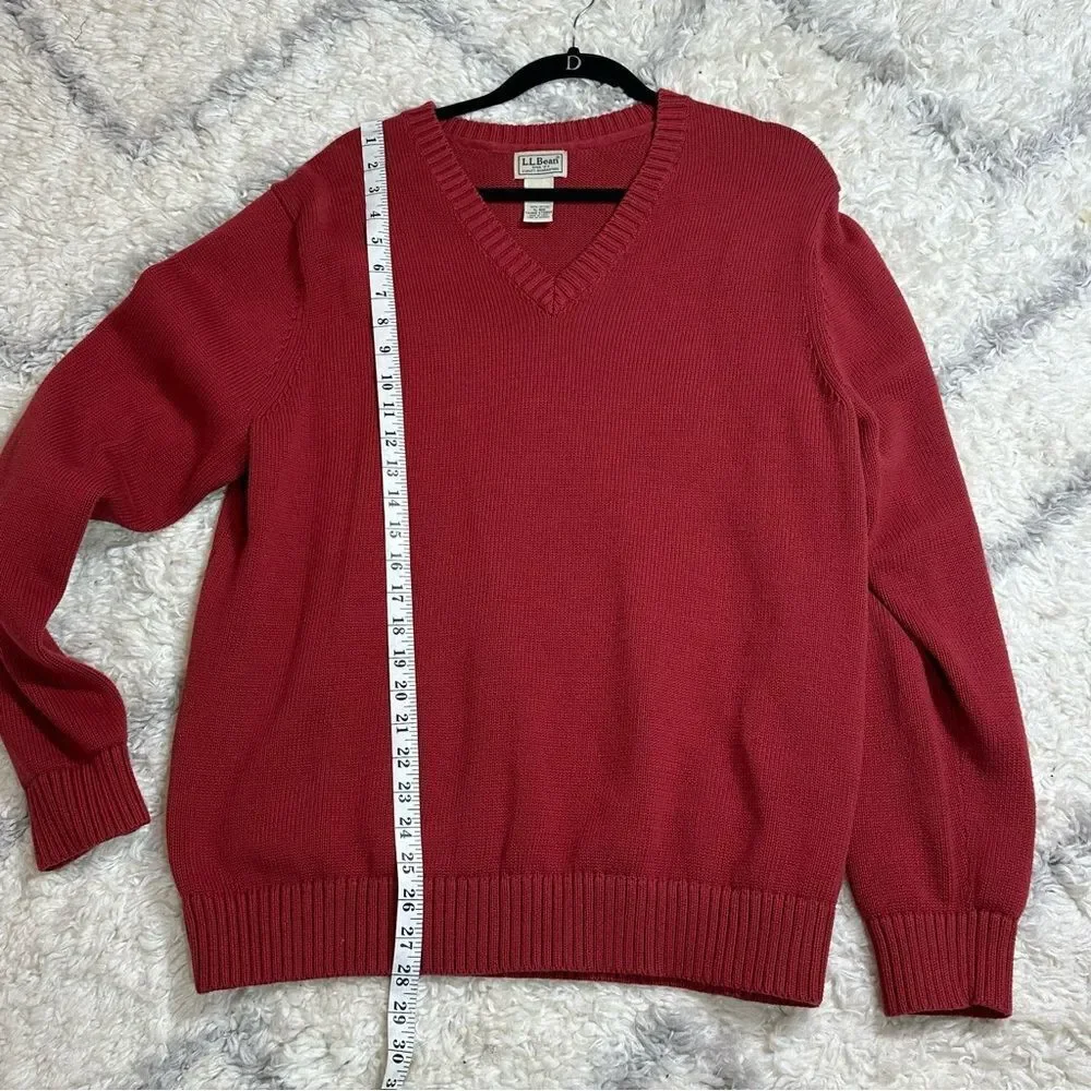 L.L. Bean vintage Men's Deep Red V-Neck Sweater